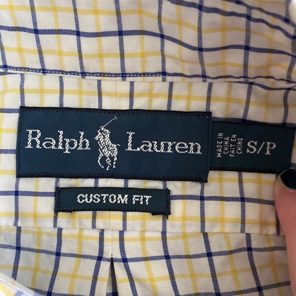 Ralph Lauren 100% cotton Custom Fit Long Sleeve Button Down Windowpane check - Picture 4 of 14